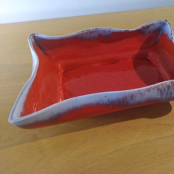 Vintage MCM Drip Pottery Ceramic Ashtray Trinket Tray - Picture 2 of 7